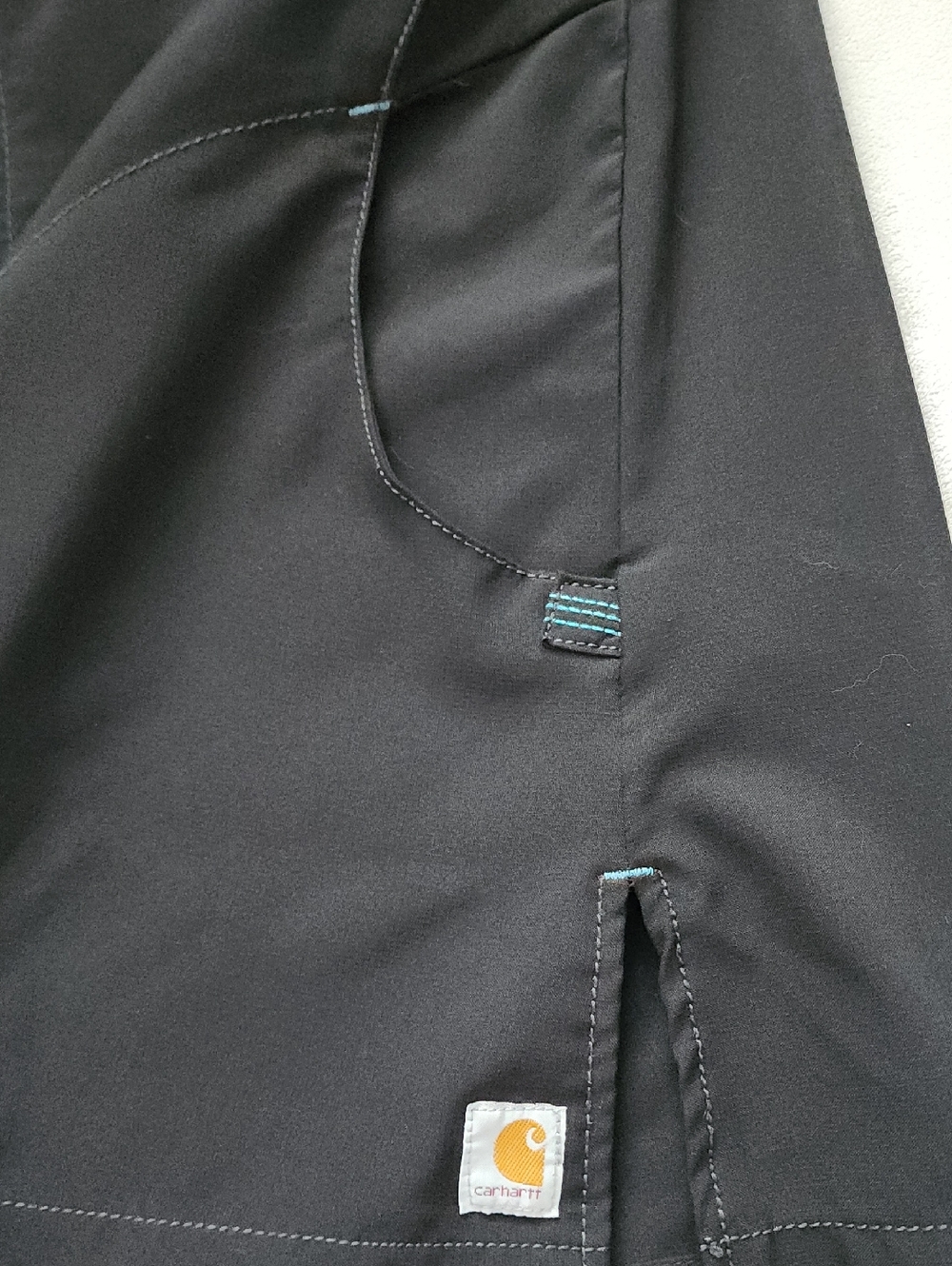Carhartt Women's Black Utility Jacket with Bright Blue Trim - Picture 5 of 8